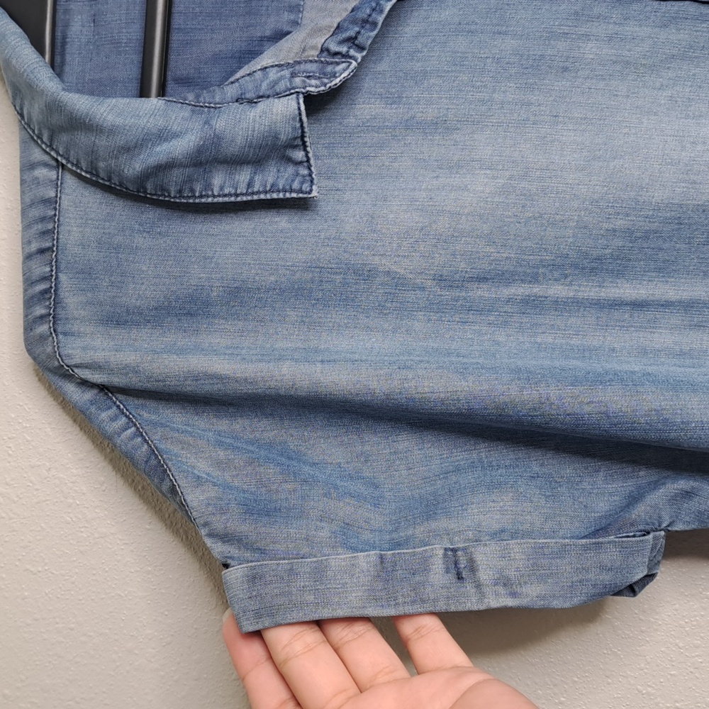Rails Courtney Released Hem Dark Vintage Wash denim Shirt Womens Small Oversized - Picture 4 of 15